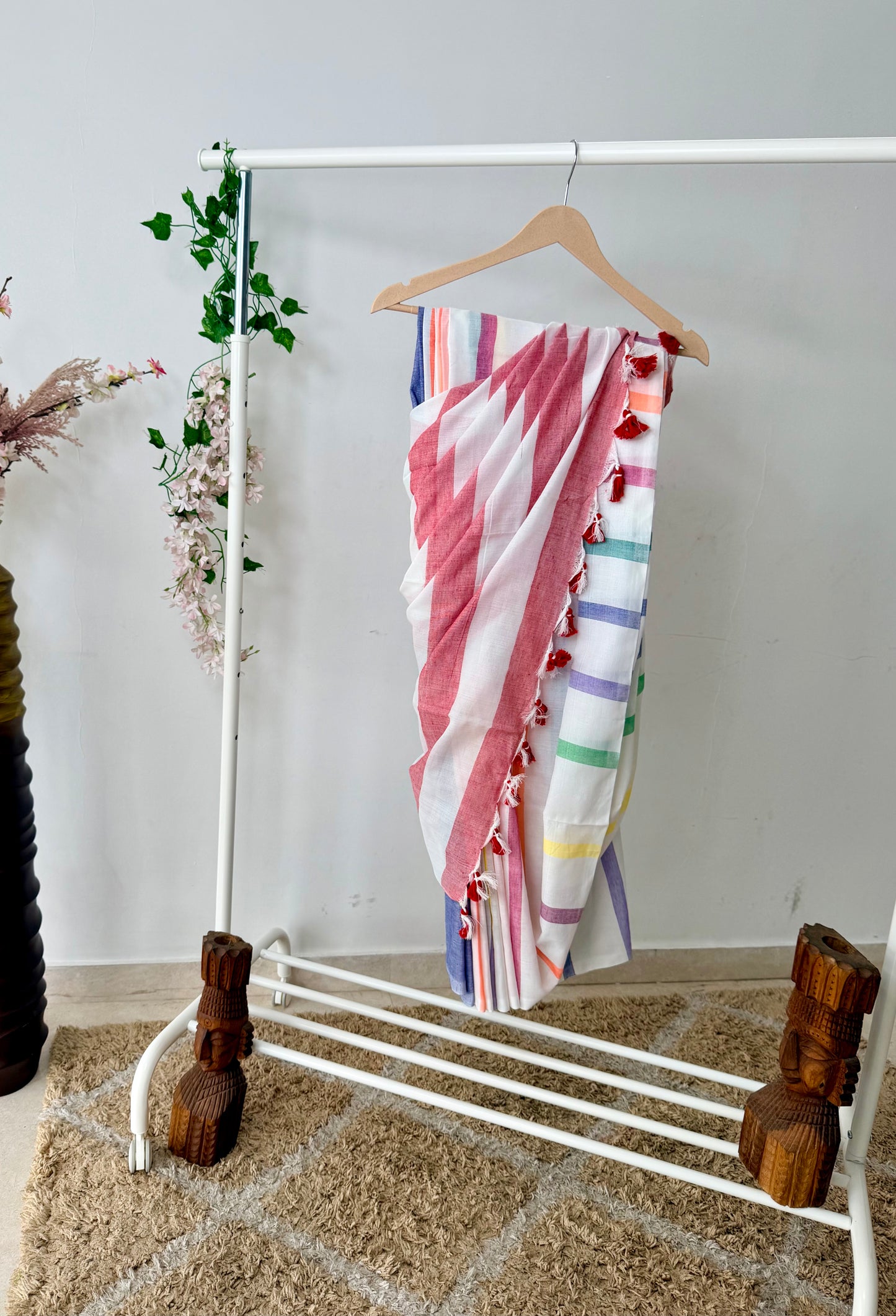 Multicolour Khadi Cotton Saree