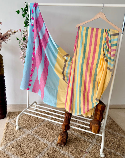 Khadi Cotton Striped Saree