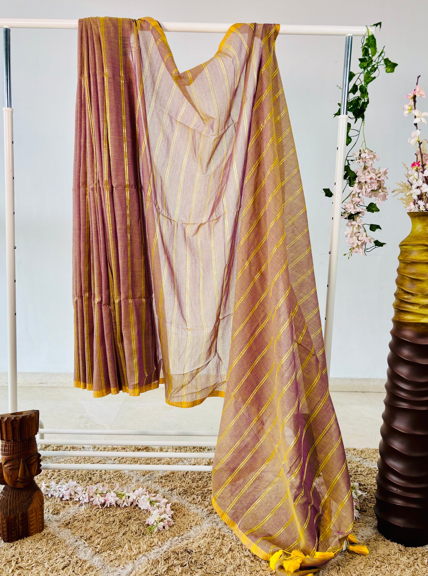 Premium Cotton Striped Saree